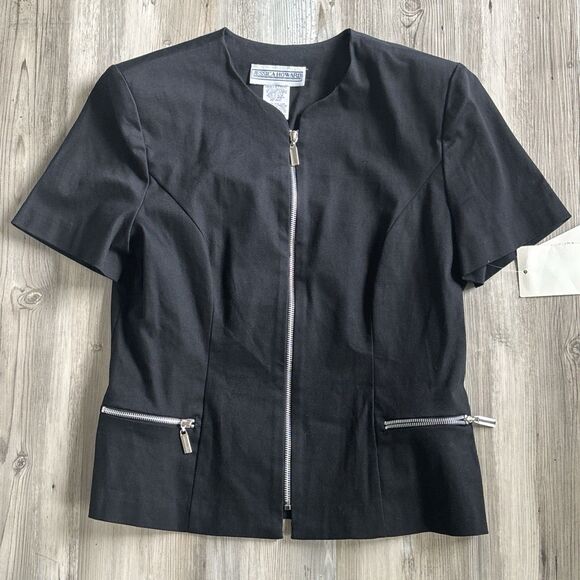 Jessica Howard Vintage 1980s Short Sleeved Zipper Blazer Size 14 - NWT - Picture 4 of 9